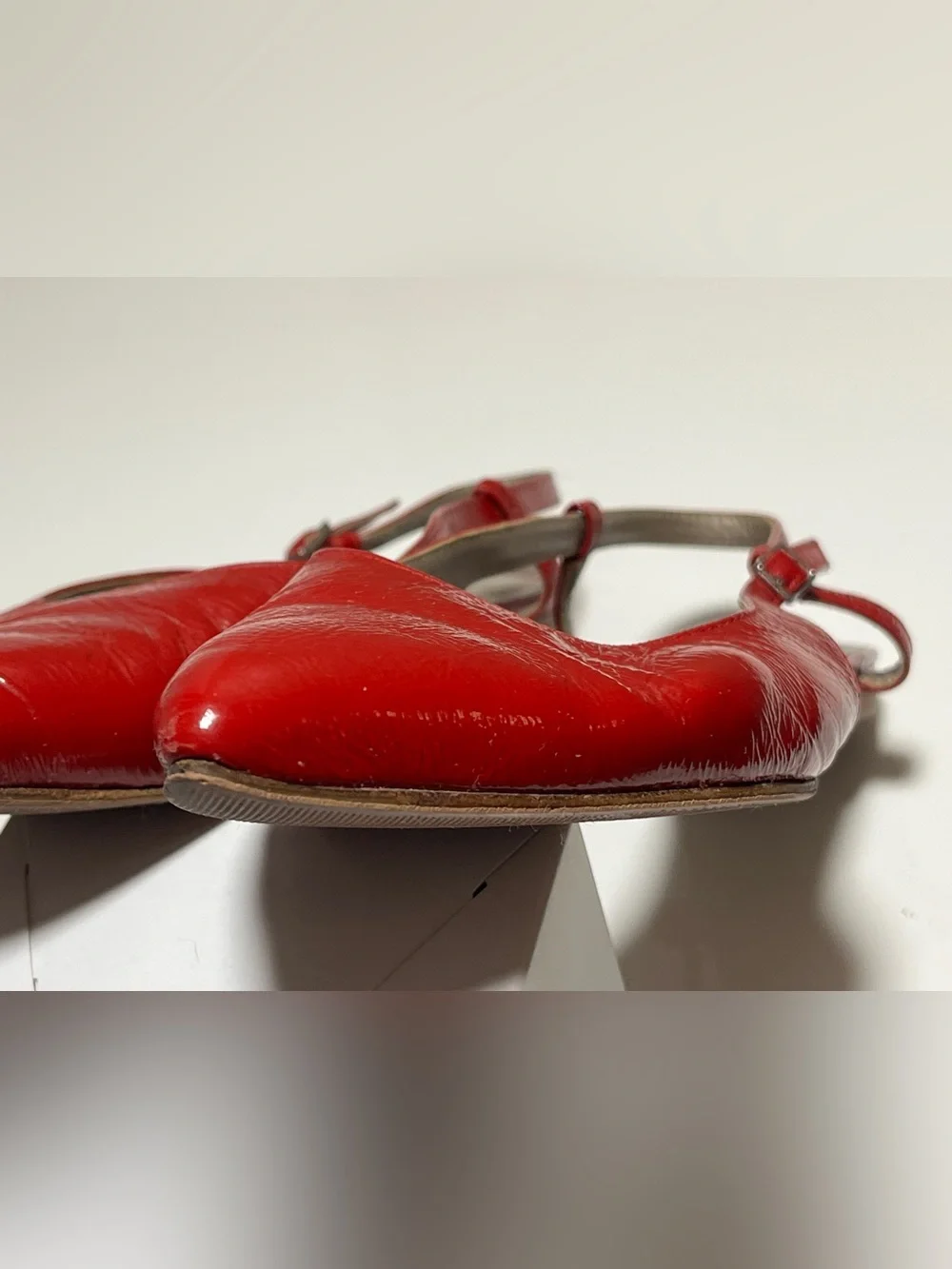 AGL Red Italian Leather Flats